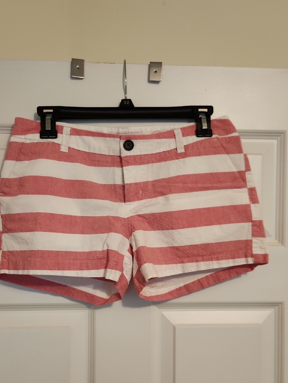 Merona Pink and White Striped Women’s Bermuda Shorts